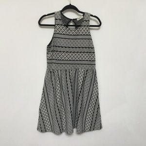 Ginger G Black and White Geometric Print A-Line Girls Dress Size Large